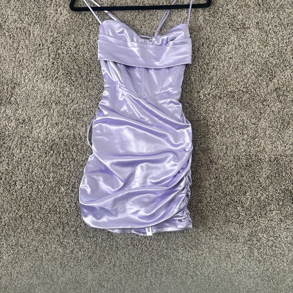 Lucy in the Sky Shimmering Lavender Mini Dress